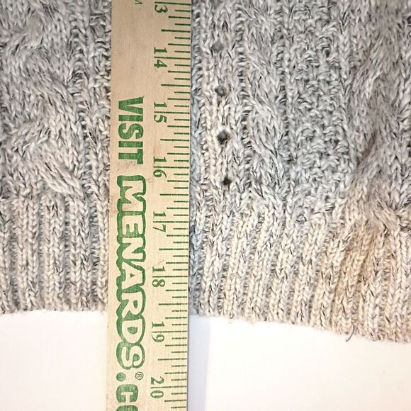American Eagle Chunky Cropped Cardigan Oatmeal Gray Open Knit Womens M Academia - Picture 11 of 12